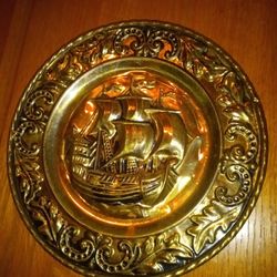 Vintage Brass Hanging Plates