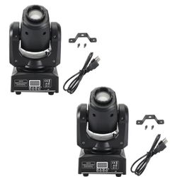  2Pcs - Moving Head Lights- 8Gobo Stage Lights RGBW LED DMX512 Beam Disco Party DJ Light 11 Channels for Live