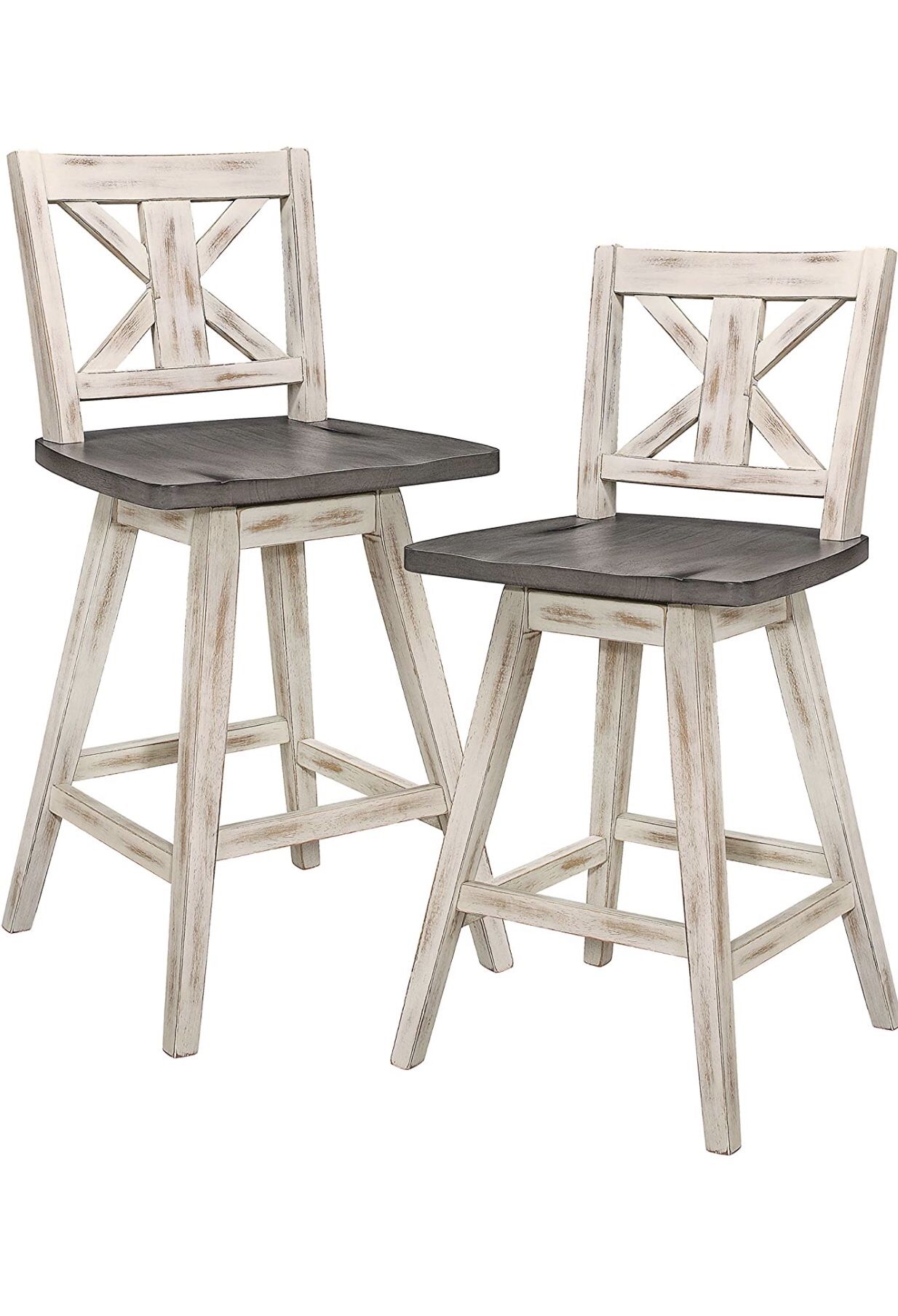 Counter Chairs (Set of 2), 360 seat swivel