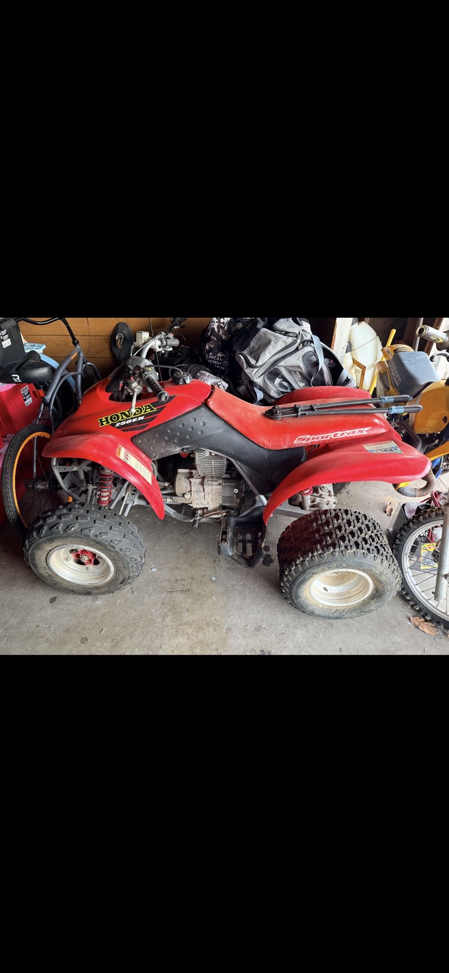 2 Honda Quads And 1 Susuki Dirt Bike