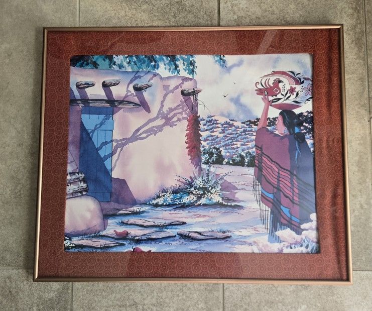 Doreman Burns Original Watercolor Painting Native American Southwest Theme