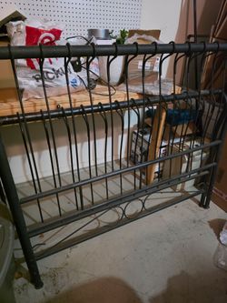 Black Metal Headboard, Footboard and Side Rail Set