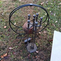 Fireplace Accessories With Hot Pot Vintage