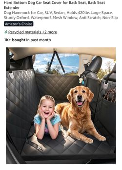 Hard Bottom Dog Car Seat Cover & Back Seat Extender