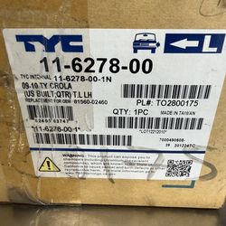 TYC 11-6278-00 Tail Light Assembly For 09-10 Toyota Corolla