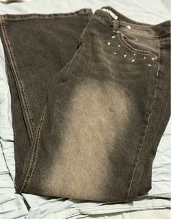 Dark Wash Jeans with Studded Detail