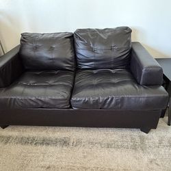 Leather couch and love seat