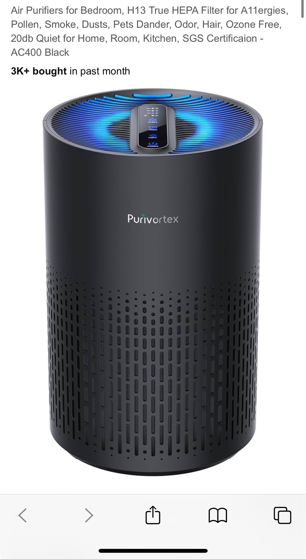 Purivortex Air Purifiers for Bedroom