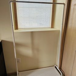 5ft White Garment Rack