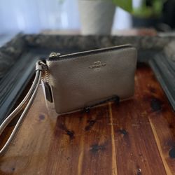 New Coach Gold  Wristlet