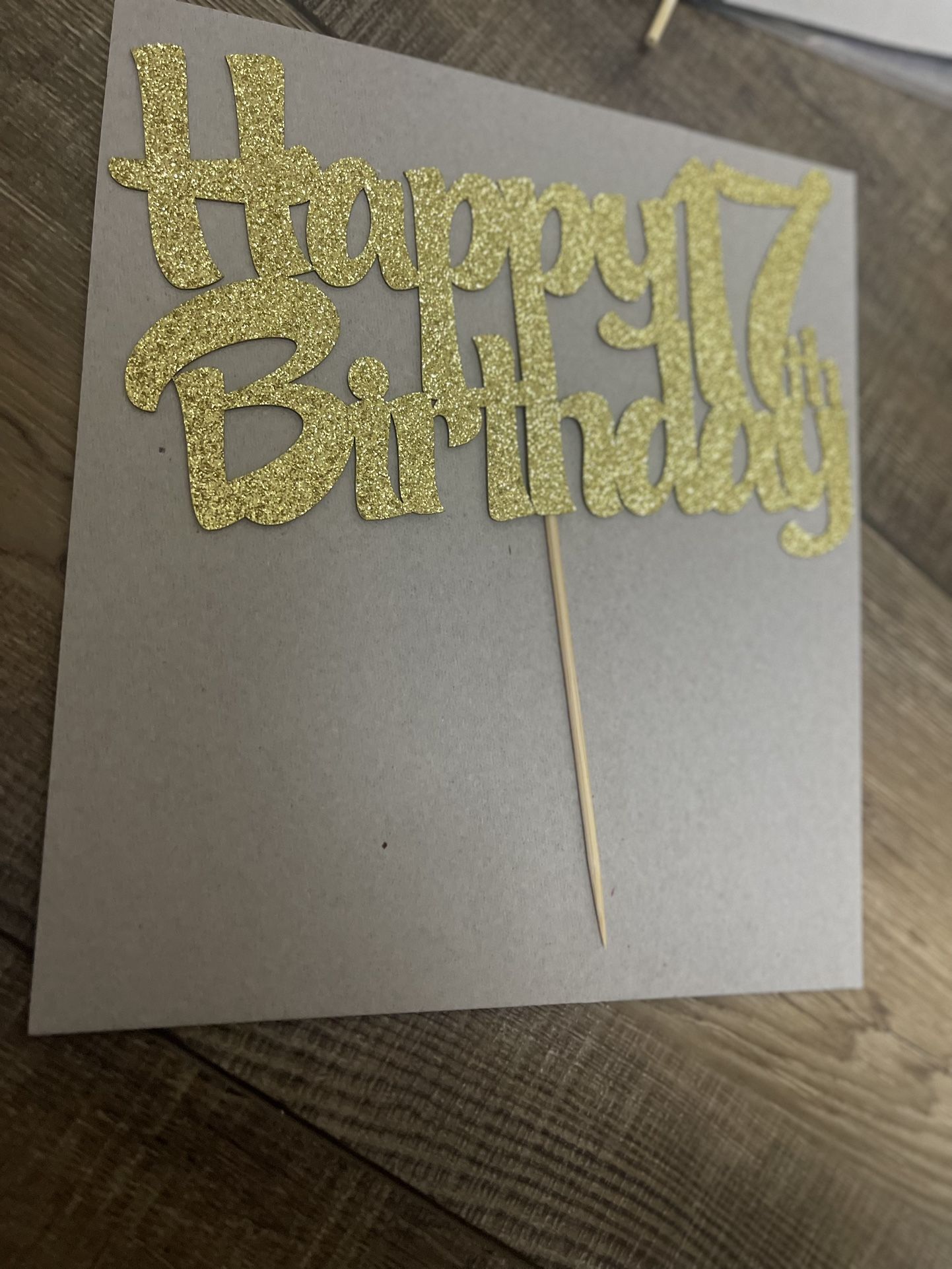 Glitter Happy Birthday Cake Topper