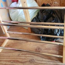 shoe rack expands wide metal/wood 8/2/26 near fredmeyer