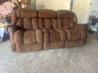 Brown Microfiber Reclining Couch
