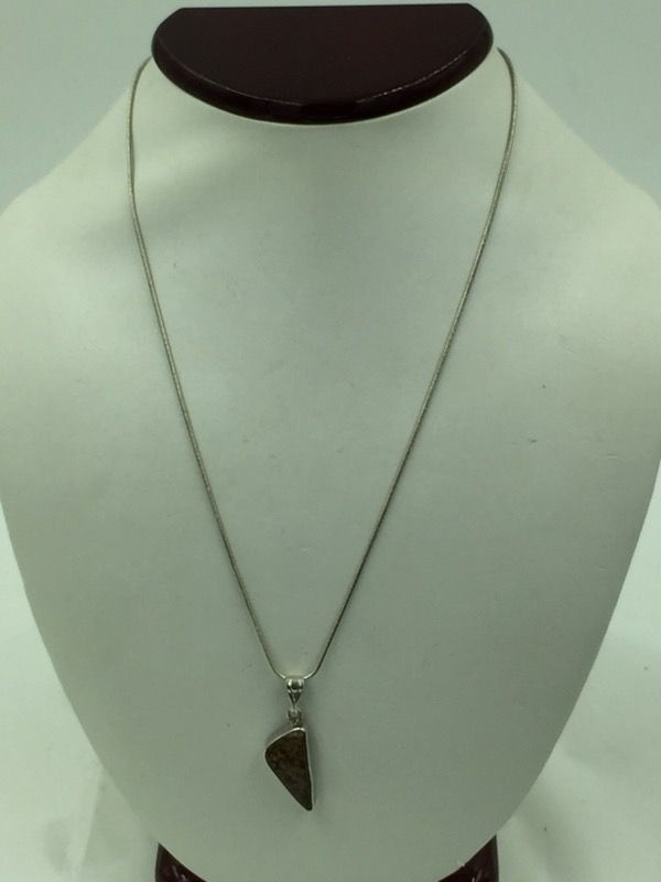 925 STER Silver Agate Necklace 18.5”