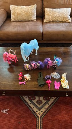 Barbie and other dolls and animals