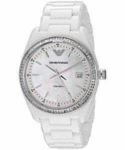 Emporio Armani Ceramica White Crystals AR1497 Women's Watch