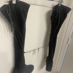 Rue 21 Black Low Heel Knee High Boot, Size 6 NWT