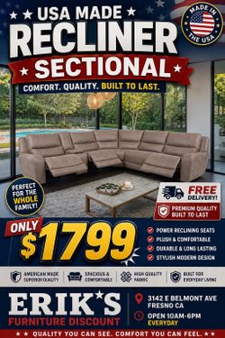 New recliner sectional large