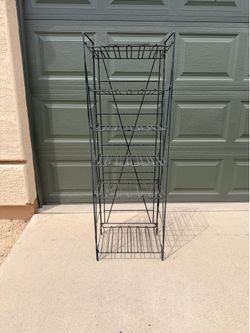 Black Metal Outdoor Plant Shelf (LxWxH: 18” x 13” x 54”)