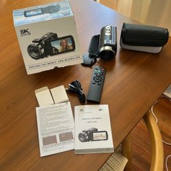 8K Video Camera - UHD 64MP Camcorder with 64GB SD Card & WiFi 18X Digital Zoom Vlogging Camera with IR Night Vision for YouTube, 3" Touch Screen with 