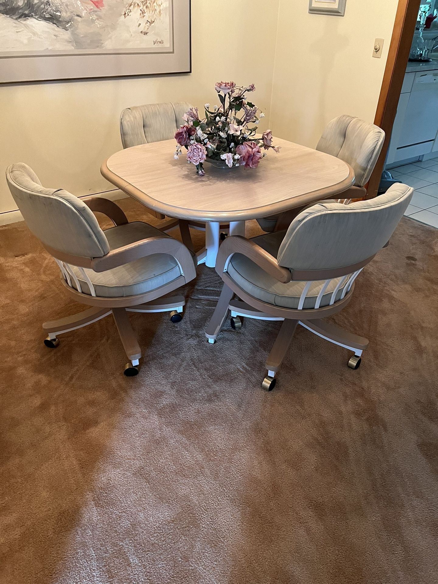Kitchen Table And FourChairs With One Leaf
