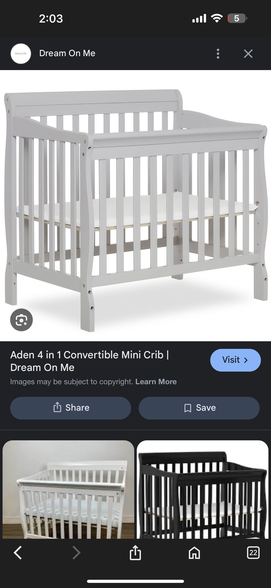 dream on me mini crib