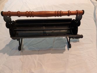 Vintage Cast Iron Newspaper Log Roller, Fireplace Decor