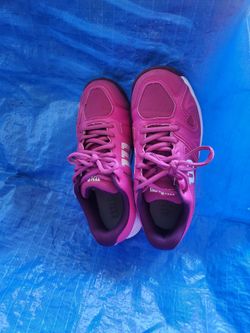 Girls Wilson TENNIS court Shoes, PINK WITH WHITE