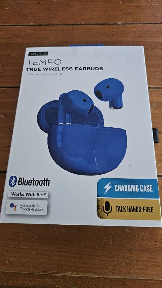 Tempo True Wireless Earbuds blue - New