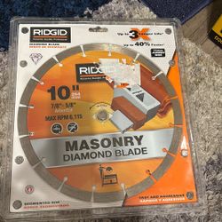 Ridgid  10” 7/8-5/8 Masonry Diamond Blade
