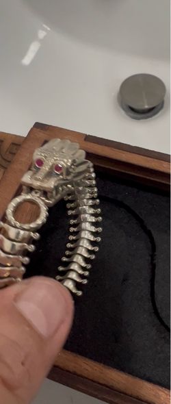 BRAZALETE DE PLATA CON ESLABONES - MODELO QUETZALCÓATL