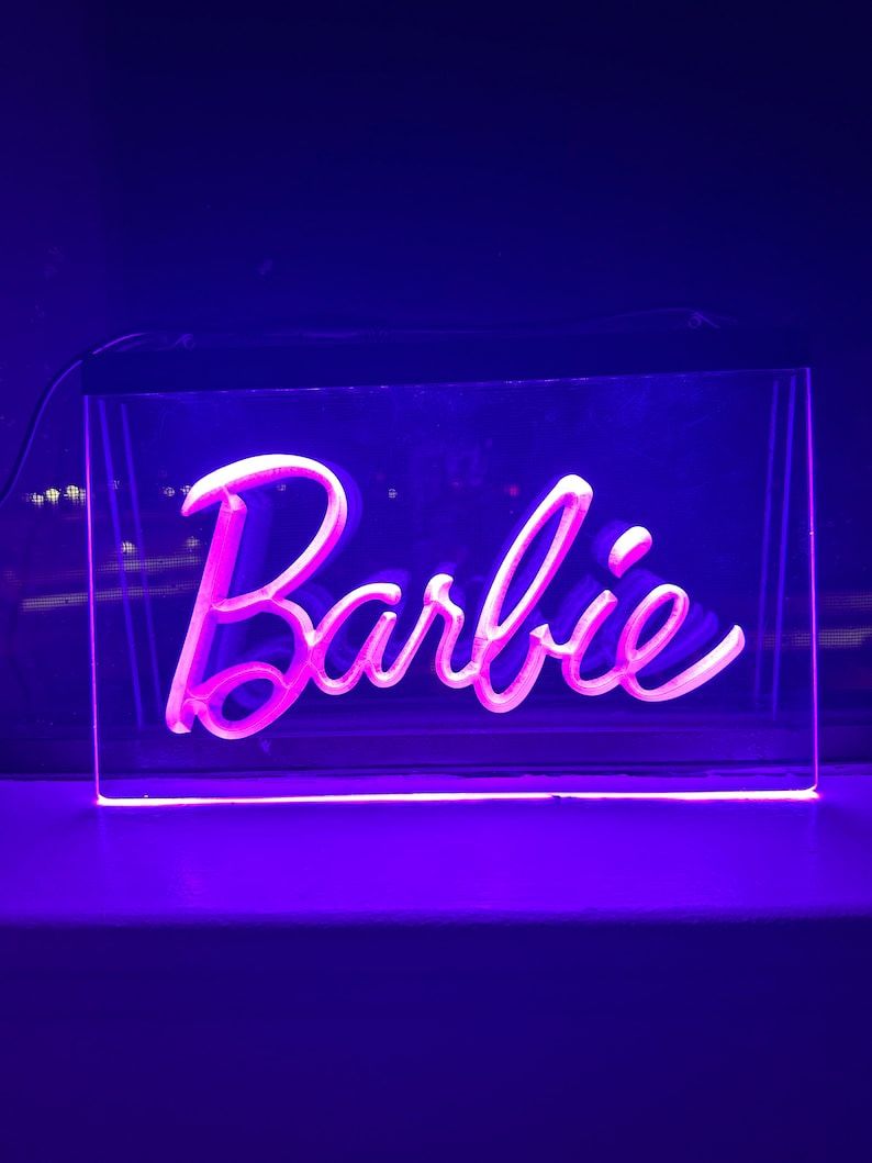 Barbie Pink LED Neon Sign Light in 6x12” Acrylic Frame