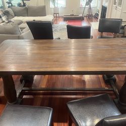 Solid Wood Dining Room Table and 3 Chairs