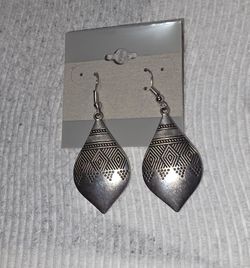 Silver Tone Boho Drop Earrings