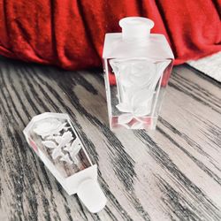 🥀 Vintage I.W. Rice Hand-Cut Crystal Perfume Bottle