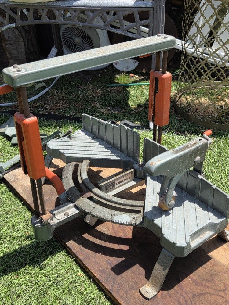 VINTAGE CRAFTSMAN KROMEDGE MITER SAW TABLE WORK BENCH MOUNT TOOL+4 VINTAGE Craftsman Corner Clamps