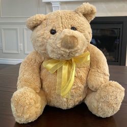 GUND Heads &amp; Tales Blonde Golden Bear w Yellow Bow 11” tall Excellent Condition 