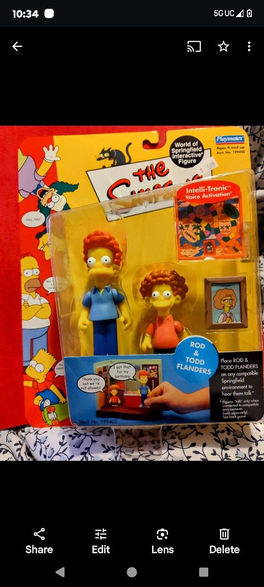 Vintage Sealed Simpsons Action Figures Rod And Todd Flanders