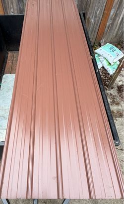 4 sheets of Shelterguard 12 ft. Steel Roof Panels in Cocoa Brown