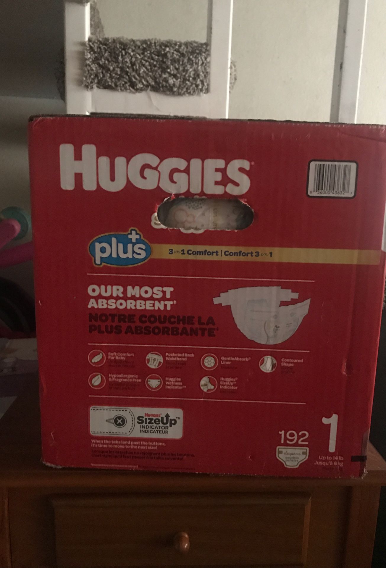 Size 1 huggies little snugglers 192count new