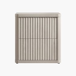 2-Drawer Nightstand with Fluted Front