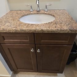 Bathroom Vanity With Faucet, Counter And Undermount Sink