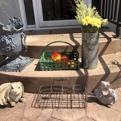Antique Milk Or Oil Crate, Old Military Canister, Metal Handle Crate Fun For. Plants Cash:Venmo WBLake Home