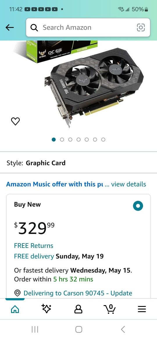 ASUS TUF GeForce GTX 1660 Super Overclocked 6GB Edition HDMI DP