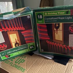 2 Sets Of Red Lights   7 Log Cabin Lights 40 Dollars 