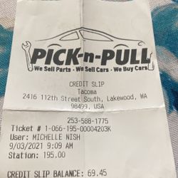 Pick N Pull Credit