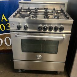 BERTAZONNI 30”WIDE GAS STOVE STAINLESS STEEL
