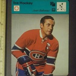 1978 Sportscaster Jean Beliveau The Great Montreal Canadiens Canada NHL Ice Hockey Sport Photo Large Over-sized Card HTF Collectible Vintage Italy