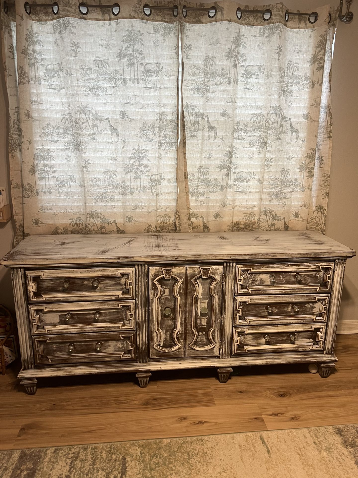 Large dresser or tv stand console distressed shabby chic farmhouse