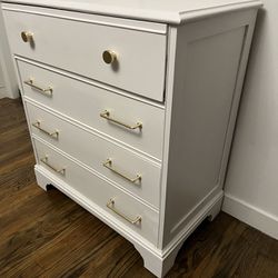 Maddox Antique Secretary Desk - Modern White and Gold